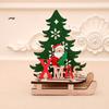 Décorations de Noël Pièces de Bois Peintes de Noël Bricolage Pièces de Voiture Traîneau Puzzle Mosaïque Cadeau