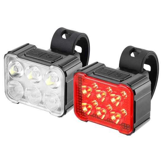 Bicycle Headlight Tail Light 4/6 LED Beads High Lumens Type-C Rechargeable Universal MTB Road Mountain Bike Night Riding Safety Warning Rear Lamp
