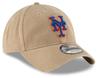 New Era New York Mets Core Classic Khaki 9TWENTY Adjustable One Size Hat OSFM, Khaki,