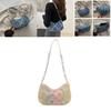 Stylish Crescent Shoulder Bag Fashionable Medium Size Canvas Purse For Women