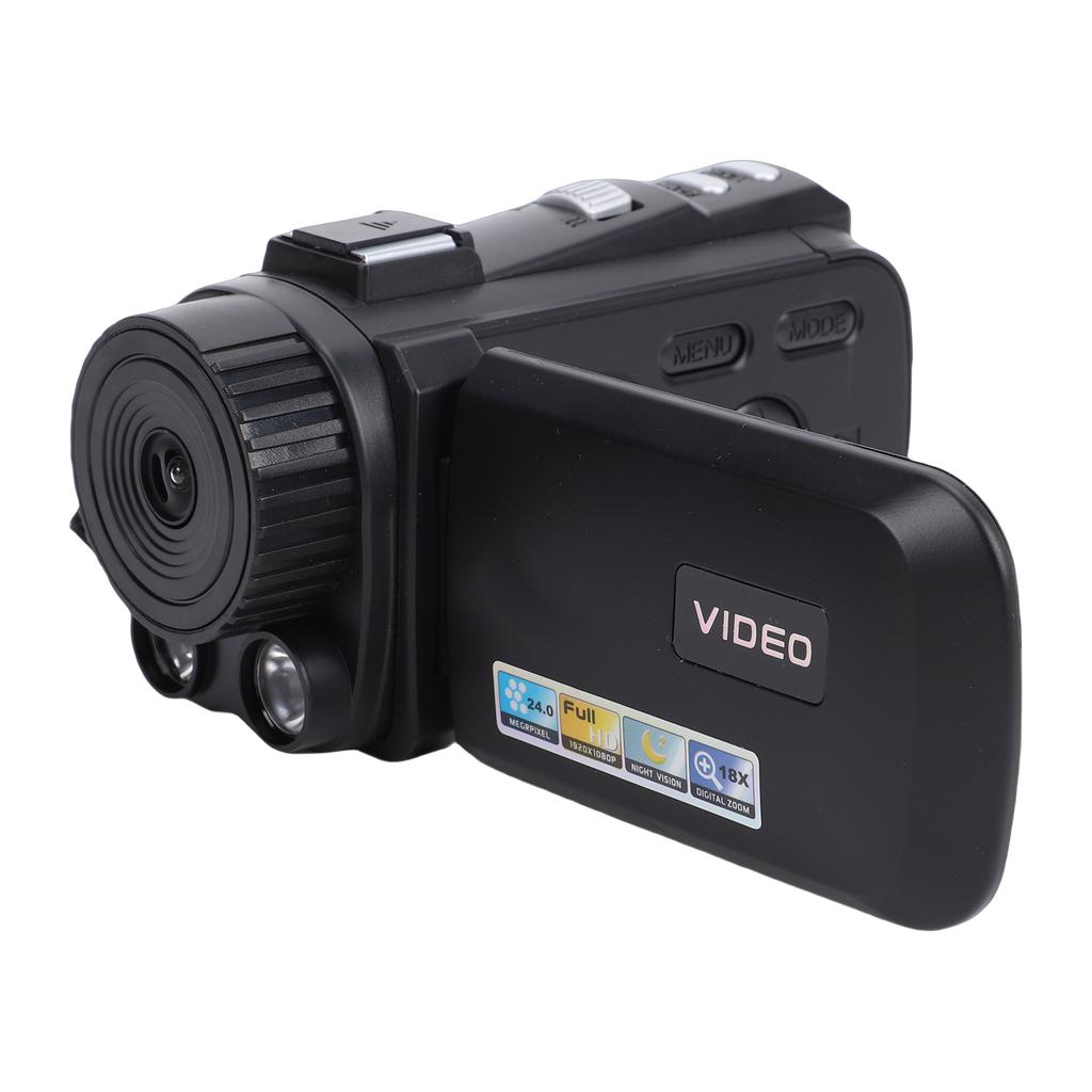 1080P 24MP Video Camera Camcorder Digital Camera Recorder with 3.0 Inch 270 Degree Rotation Screen 18X Digital Zoom  