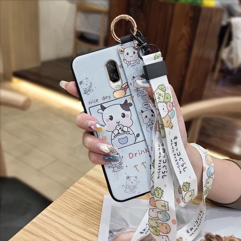 Anti-dust Cartoon Phone Case For OnePlus 6/1+6 Dirt-resistant Kickstand Ring Protective Waterproof Cute Shockproof