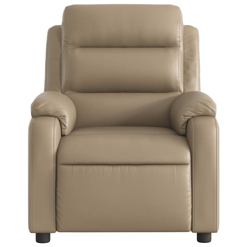 Electric Massage Recliner Cappuccino Brown Faux Leather