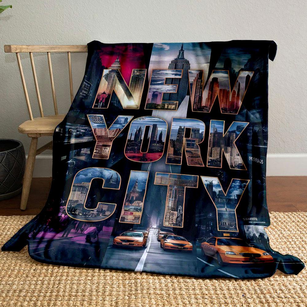 

New York City Printed Blanket bedroom Blanket for Livingroom Couch lunch break Soft throw for Friend s festival Gift 80cm x 120cm