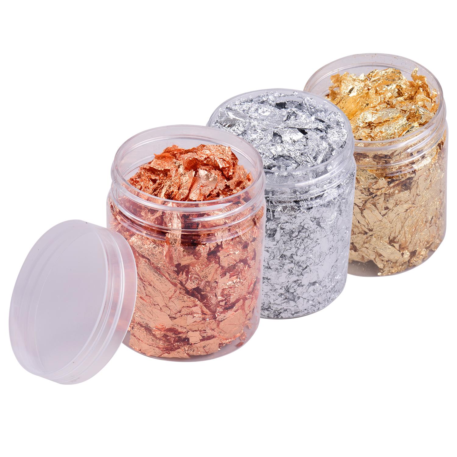 

5 г на цвет хлопья имитации золотой фольги 3 бутылочки металлические хлопья фольги для изготовления смоляных украшений