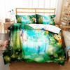 Enchanted Forest Bedding Set 3PCS - Mystical Print Cover Whimsical Decor for Kids Adults