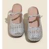 - Baotou half slippers women's summer outer wear inner height increase hole fishing net shoes one pedal sandals breathable cool single shoes