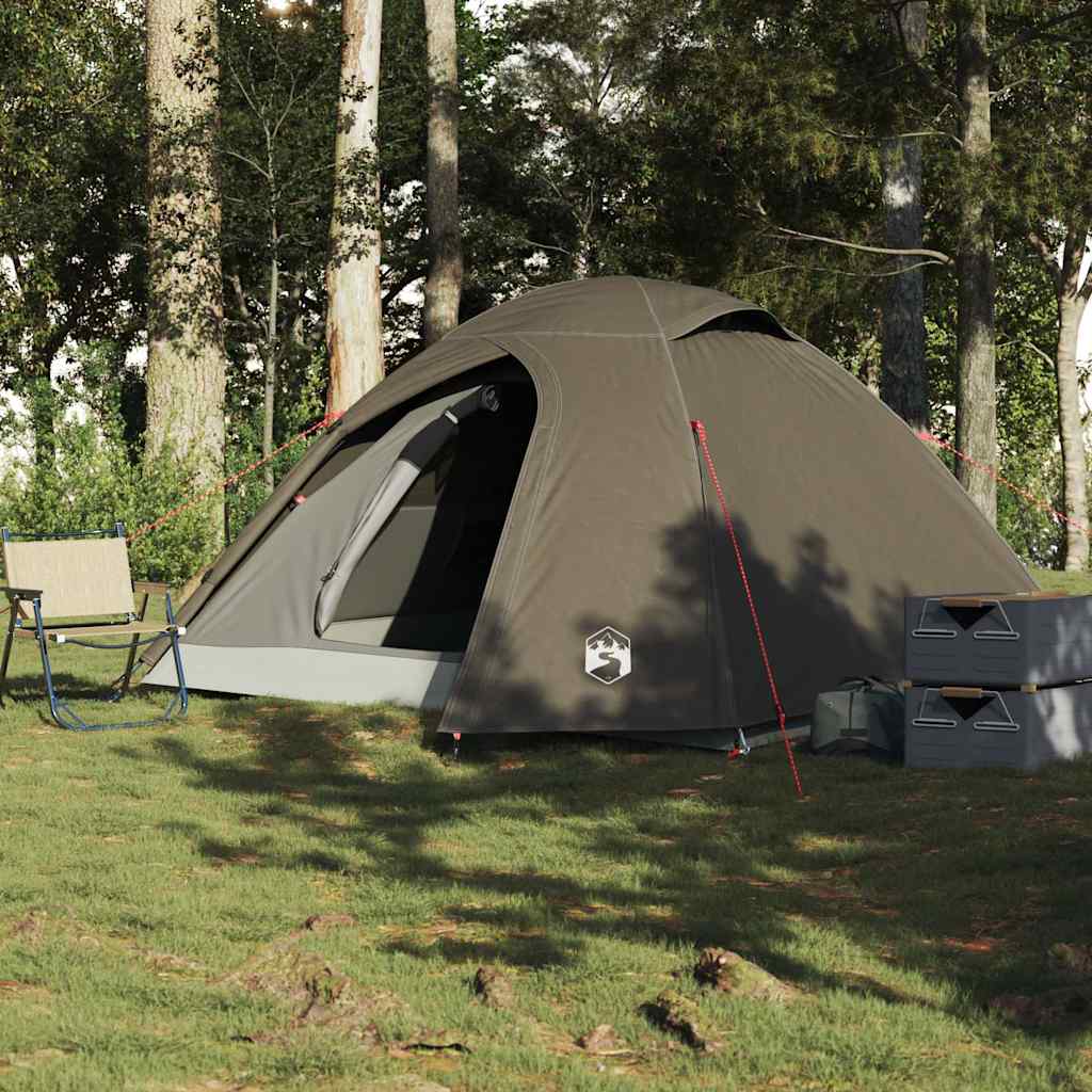 Vidaxl Tourist Tent, 3-Person, Dome, Brown, Waterproof