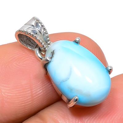 Natural Republic Larimar Gemstone 925 Solid Sterling Silver Pendant 0.99" J2g07