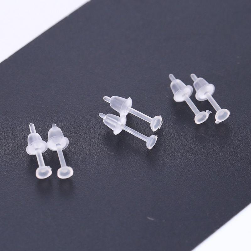 100 set de cercei hipoalergenici simpli din plastic, ace pentru urechi, ac și rășină, spate, accesorii pentru urechi.