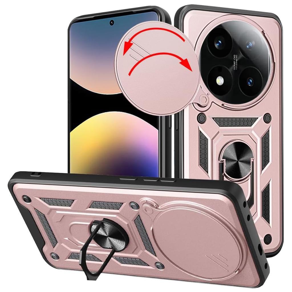Military Armor Case For Xiaomi Redmi Note 14 Pro 5G 14 Pro+ Plus Cover With Ring Stand Holder Coque Fundas
