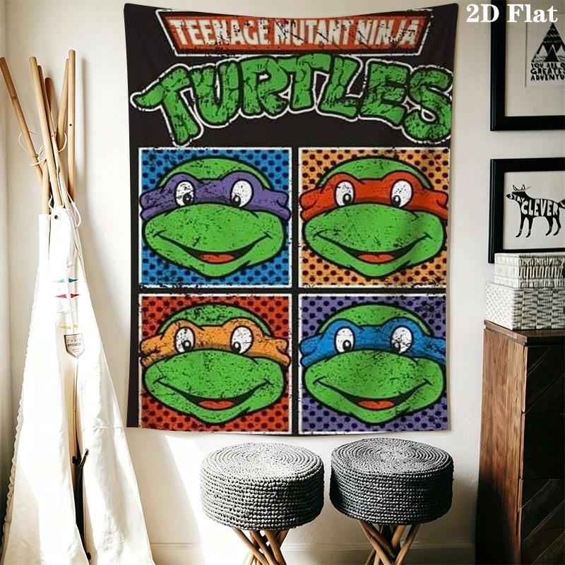 Teenage Mutant Ninja Turtles Artwork Tapestry Wallmounted Background Cloth Work Of Art Atmospheric Background Cloth Background Cloth