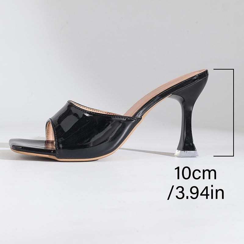 

Мода Женская Мода Белые Босоножки на Очень Высоком Каблуке из Искусственной Кожи с Квадратным Носком Вечерние Туфли Летние Большого Размера Шлепанцы на Тонком Каблуке 42 чёрный