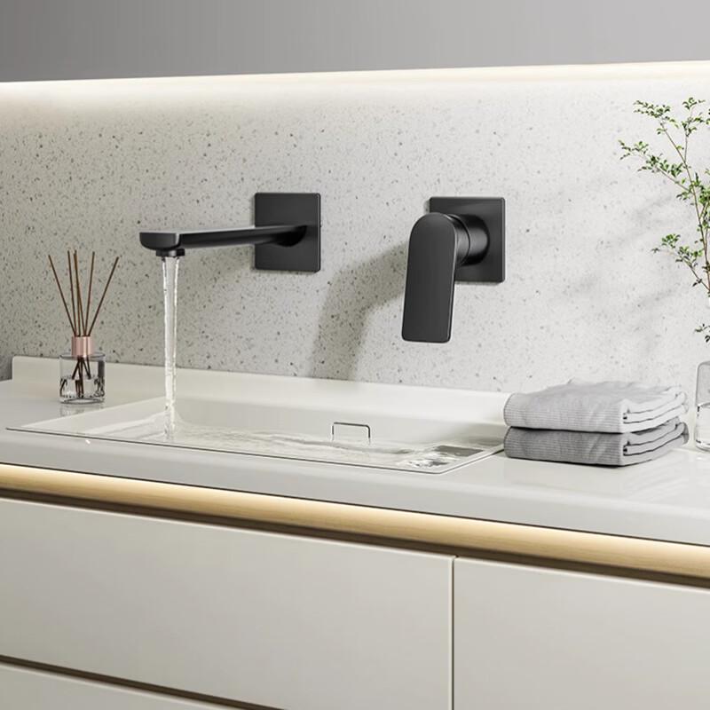 OEING Gunmetal Gray Wall-Mounted Basin Faucet
