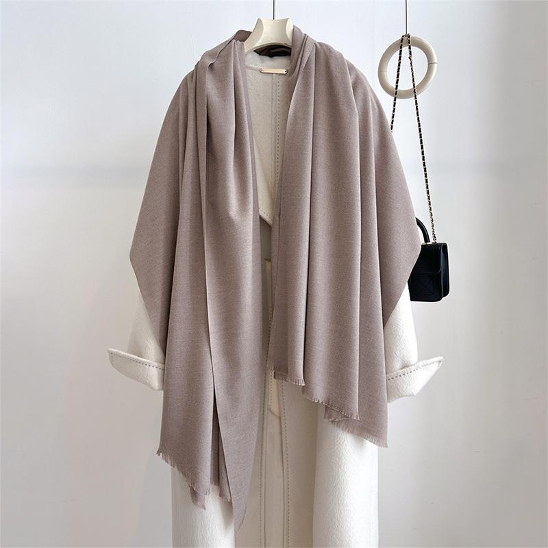 Luxury Winter Cashmere Scarf Women Solid Handkerchief Warm Pashmina Female Shawl Tassel Wrap Soft Pareo Bufanda Scarves Stole