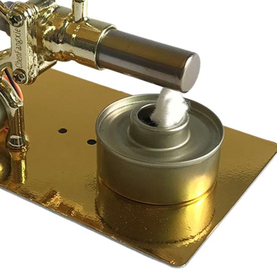 Steam Engine Model Realistic Copper Engine Decoration Heavy Duty Metal Miniature Engine Desktop Ornament Kids Science Learning Educational Toy