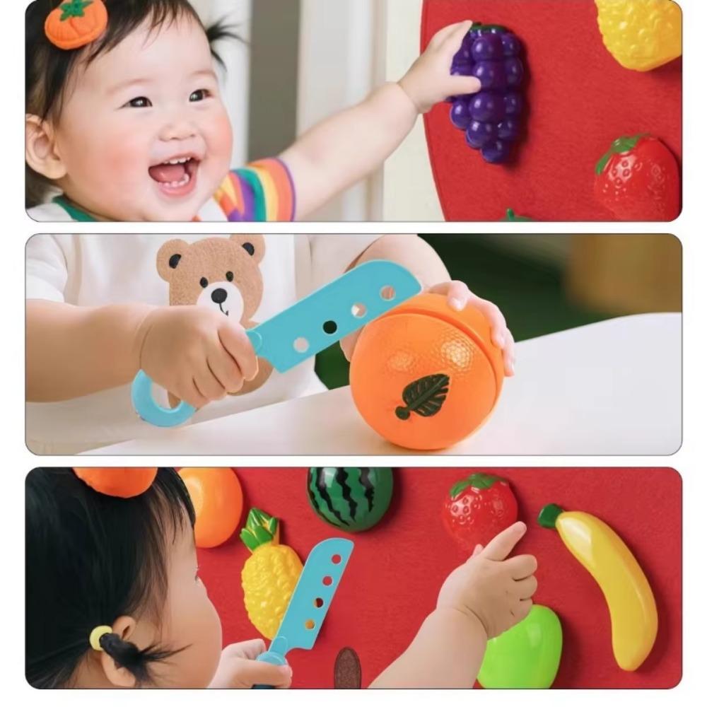 Baby Felt Board Play Food Toys Wall Sticker Fruits Vegetables Pretend Play Kitchen Games Fine Motor Skills Early Educational Toy