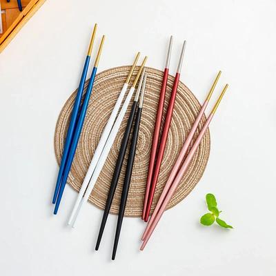 Non - Slip Reusable Alloy Japanese Chopsticks for Sushi Food, Chinese Gift Tableware for Dining