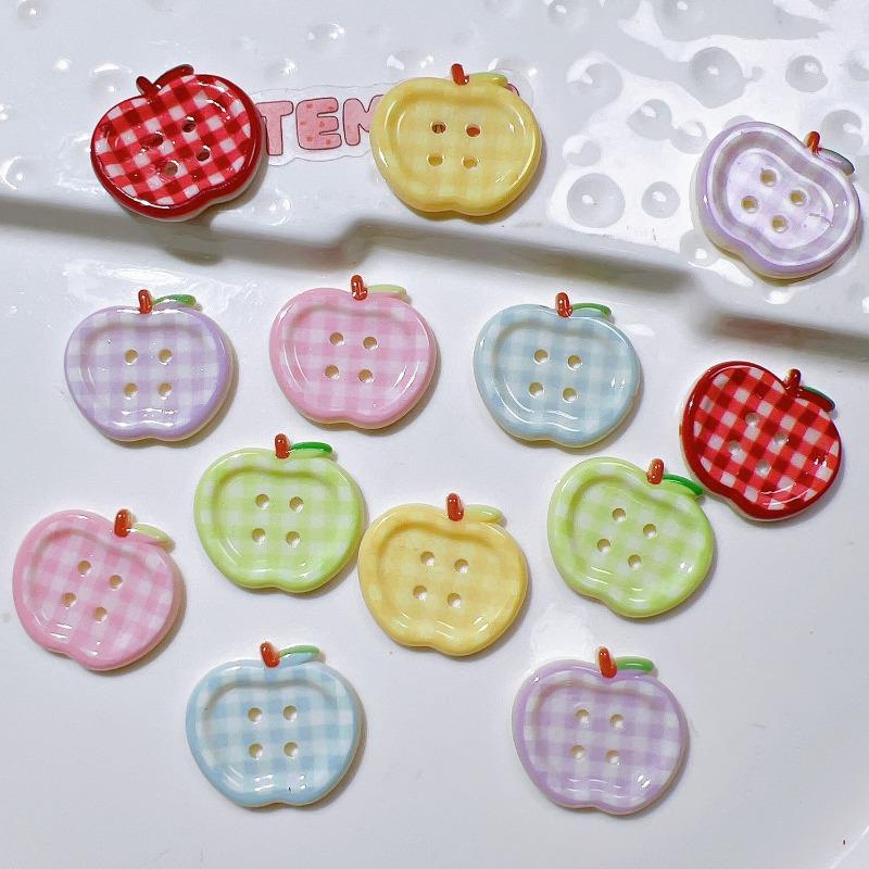 Color Apple Shape Button Resin Ornaments Diy Garment Shoes Sewing Crafts Supplies Diy Handmade Patch