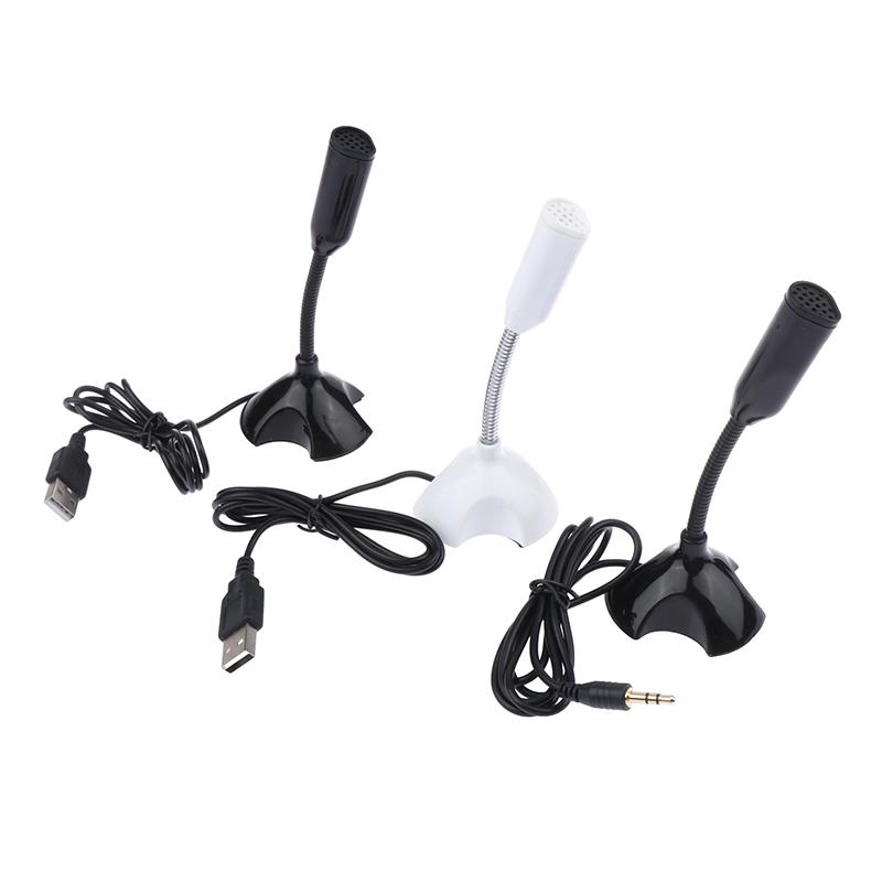 3.5Mm Laptop Microphone Usb Desktop Stand Mic With Holder For Studio Speech Singing Gaming Streaming