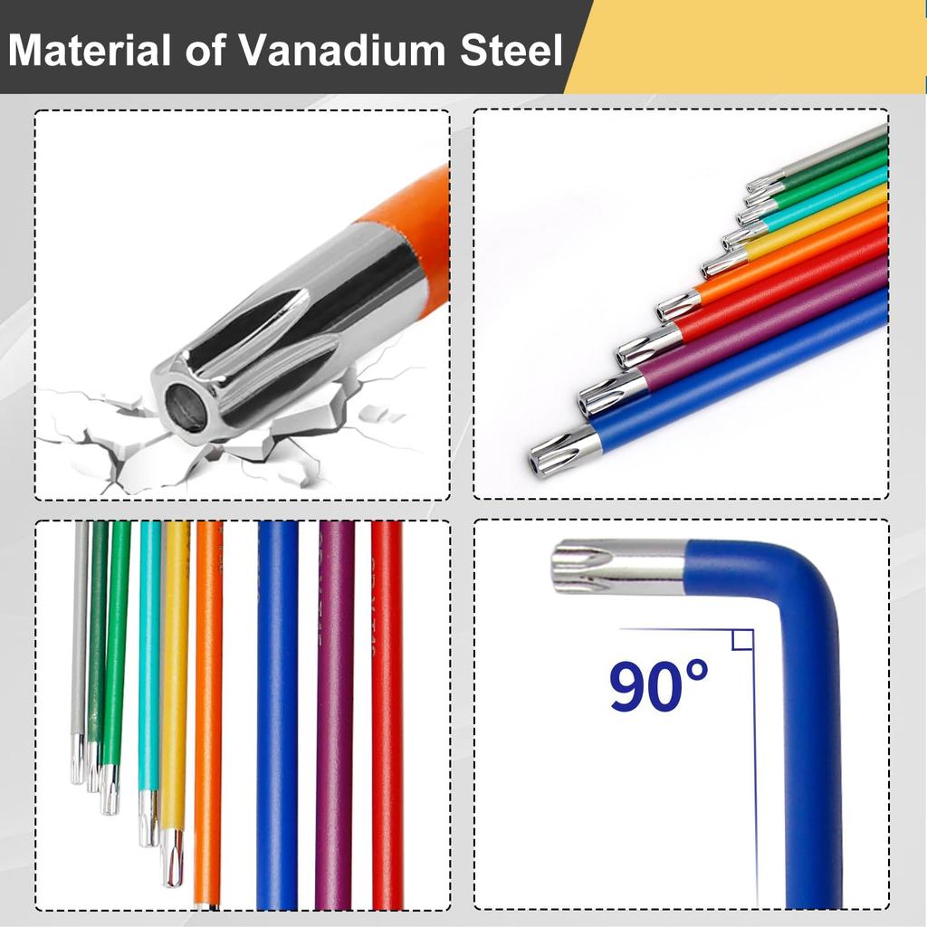 Professional 9PCS Allen Keys (1.5-10mm) L Wrench Kit  Hexagon Spanner Hand Tools for Bicycle/Car/Furniture/Electronics Repair