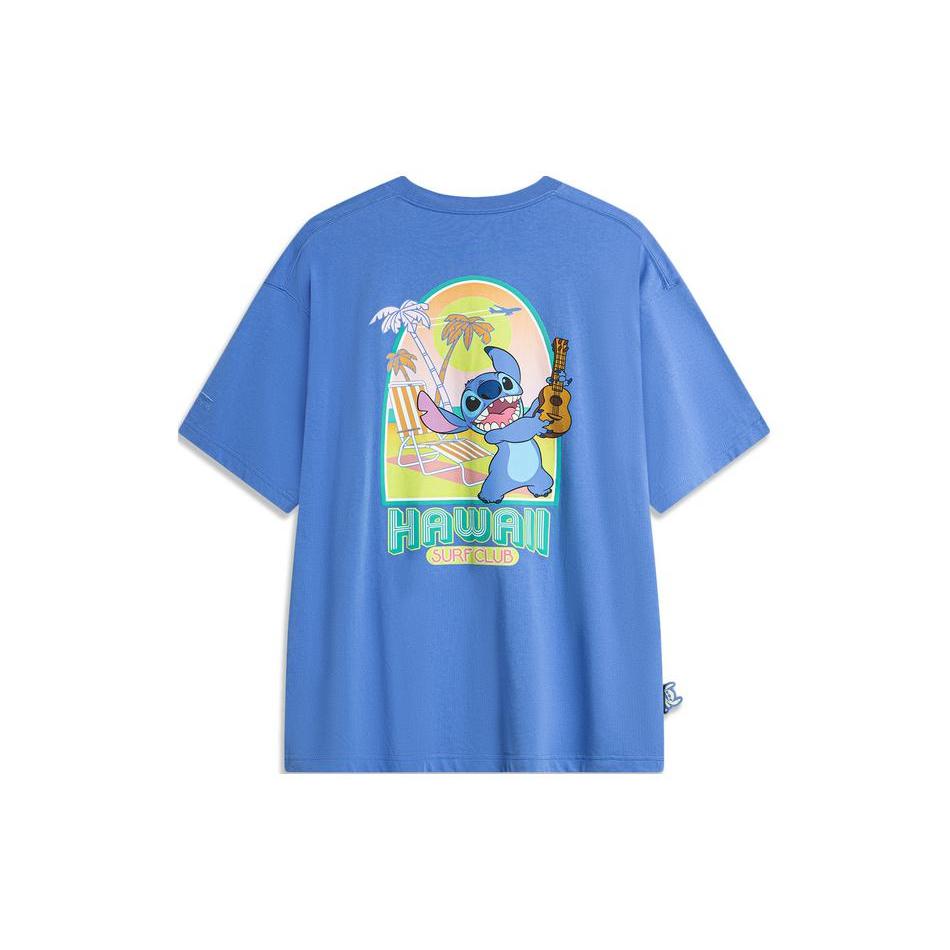 Li Ning x Disney Collaboration Collection Sports Trendy Collection T Shirt Men s Rainbow Blue ATSU159-5 XL