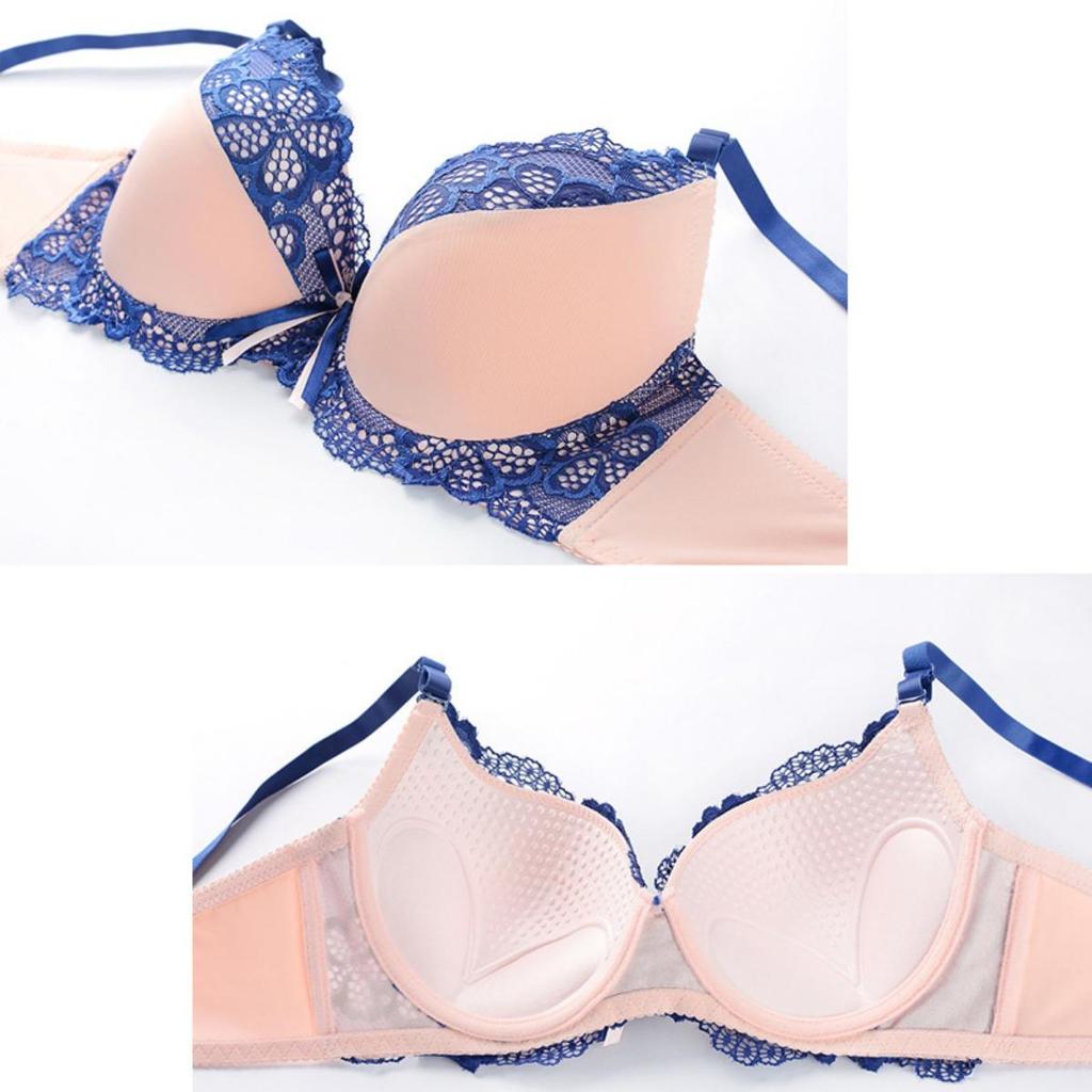Bra Thong Set, Sexy Lace Gathered Ladies Underwear Panties Adjustable Bra