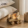 Eco-friendly Wood Candle Holder Wooden Glass Holder, Rustic Driftwood Ornament, Farmhouse Natural Tabletop Decor for Living Room Bedroom Office