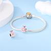 Charms Original Copper Pink Heart Perfume Bottle Beads Fit Bracelet Women Jewelry Diy Fine Gift Accessory