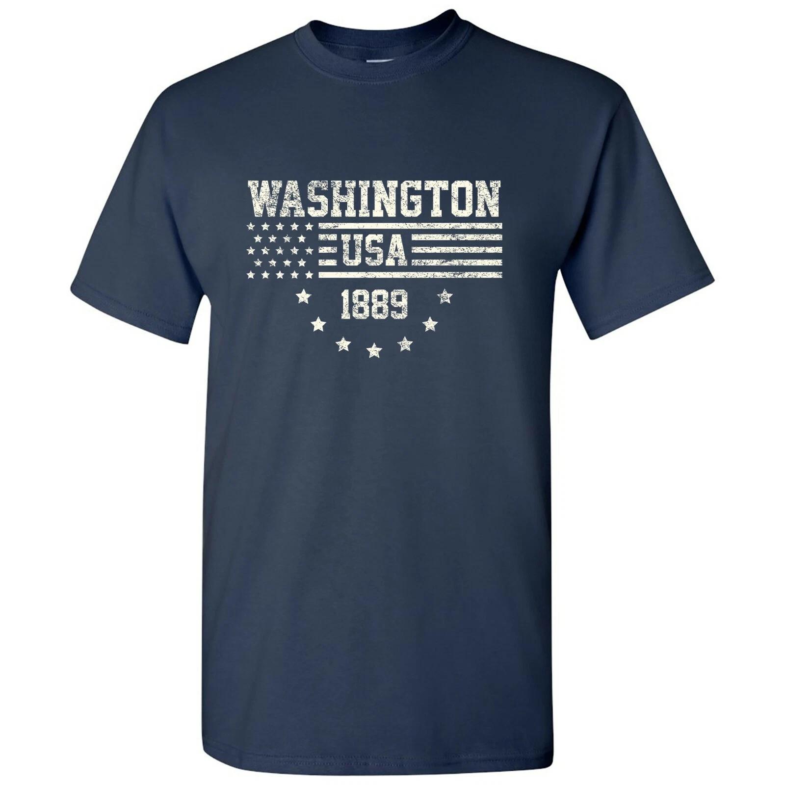 Флаг США Штат Вашингтон 1889 - Футболка Founding State America - Темно-синий 4XL