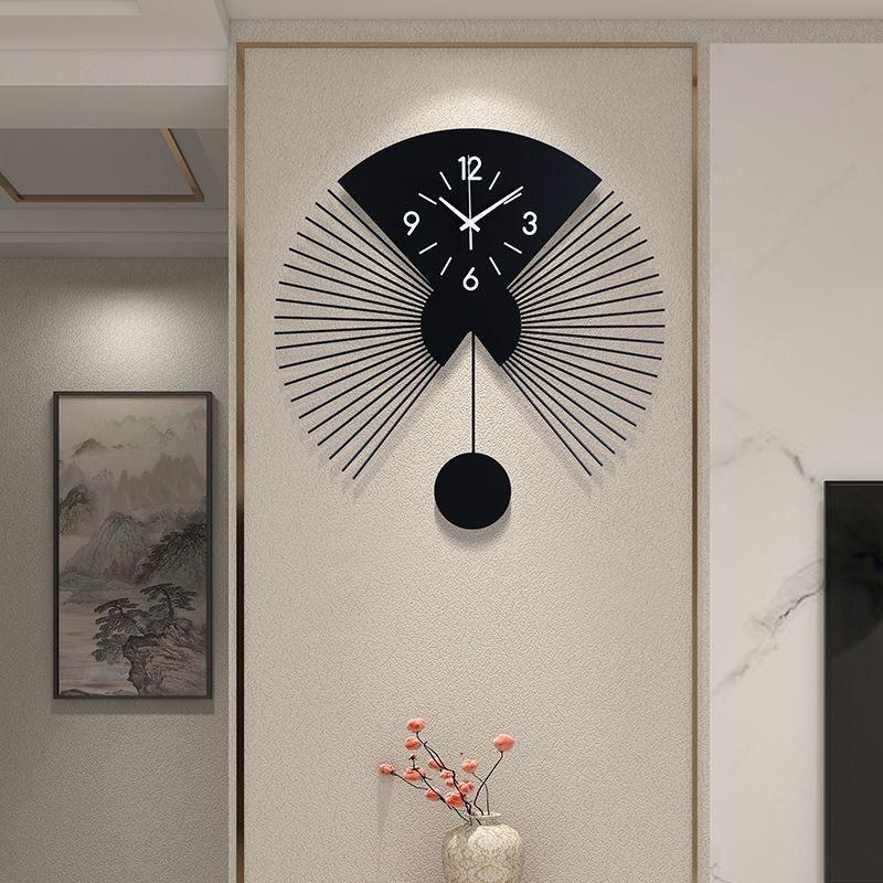 New Watch Living Room Home Wall Hanging Clock Fan Shaped Decorative Hanging Watch Fashionable Creative Hanging Clock 50CM Size