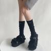 English Letters Calf Socks Black Lable Knee-high Socks Fashion Long Socks  Winter