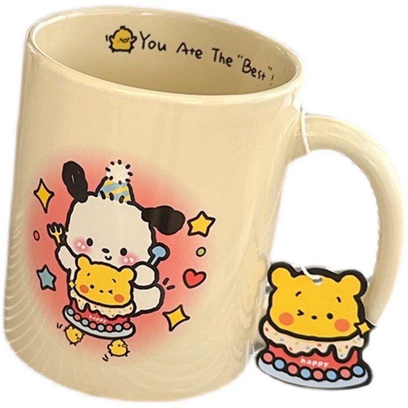 Winnie The Pooh Ceramic Cup Ins High Pretty Cartoon Mug Birthday Gift Coffee Cup L Gift Household