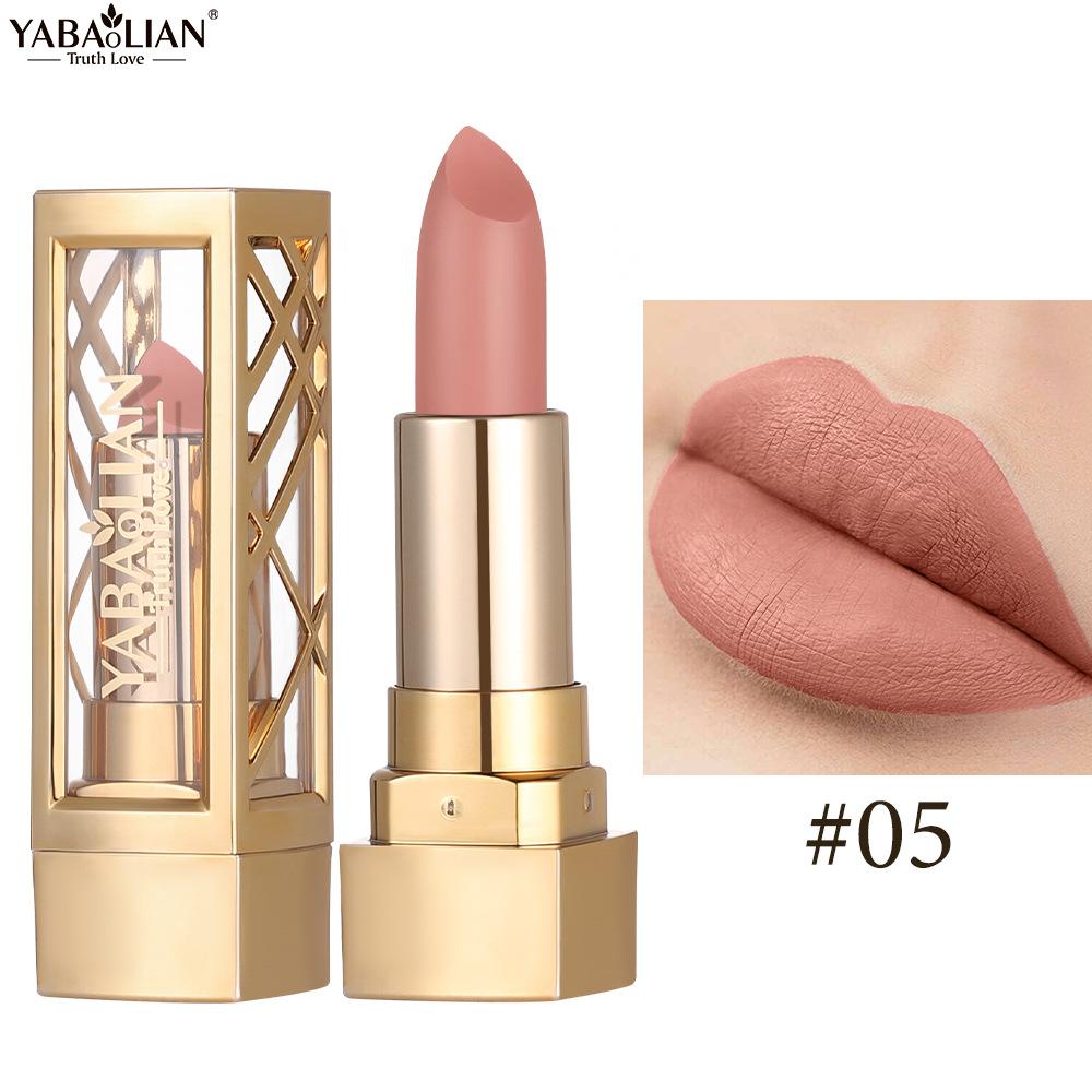 Batom perolado brilhante e veludo com microglitter colorido e batom à prova d'água com espelho perolado e esmalte labial hidratante nude fosco