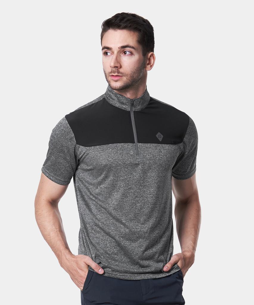 EXTRASPORTY Coolshare Men'S Cool Short Sleeve Zip-Up T-Shirt 4 Colors