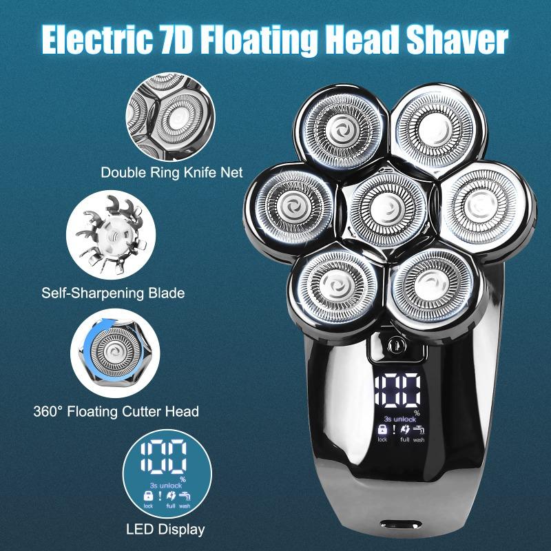 Head Shavers for Men 7D, Cordless Bald Head Shaver Wet&Dry Waterproof Electric Razor for Men with LED Display Grooming Kit