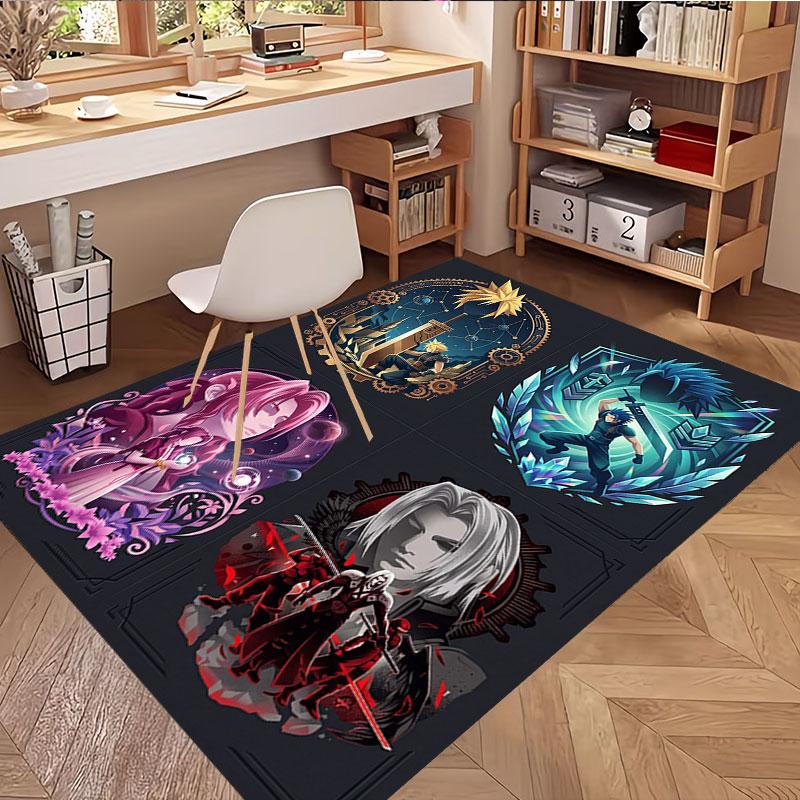 Final Fantasy Print Rug, Washable Floor Carpet, For Entryway Dorm Laundry Room Office Study, Home Decor Birthday Christmas Gift