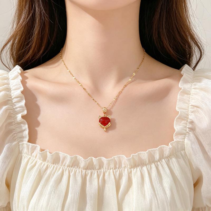 Female Versatile Collarbone Fox Palace Style Necklace