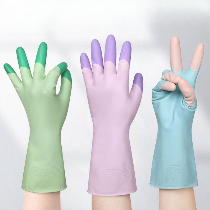 3 Pairs, Colorful Household Cleaning Gloves, Kitchen Dishwashing Gloves, Non-Slip Household Gloves, Suitable for Small Hands