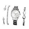 Ladies Watch Temperament Steel Belt Ladies Watch Watch, Simple Trend Ladies Quartz Watch Bracelet Set