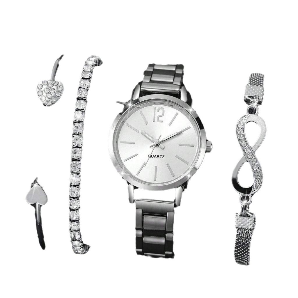 Ladies Watch Temperament Steel Belt Ladies Watch Watch, Simple Trend Ladies Quartz Watch Bracelet Set
