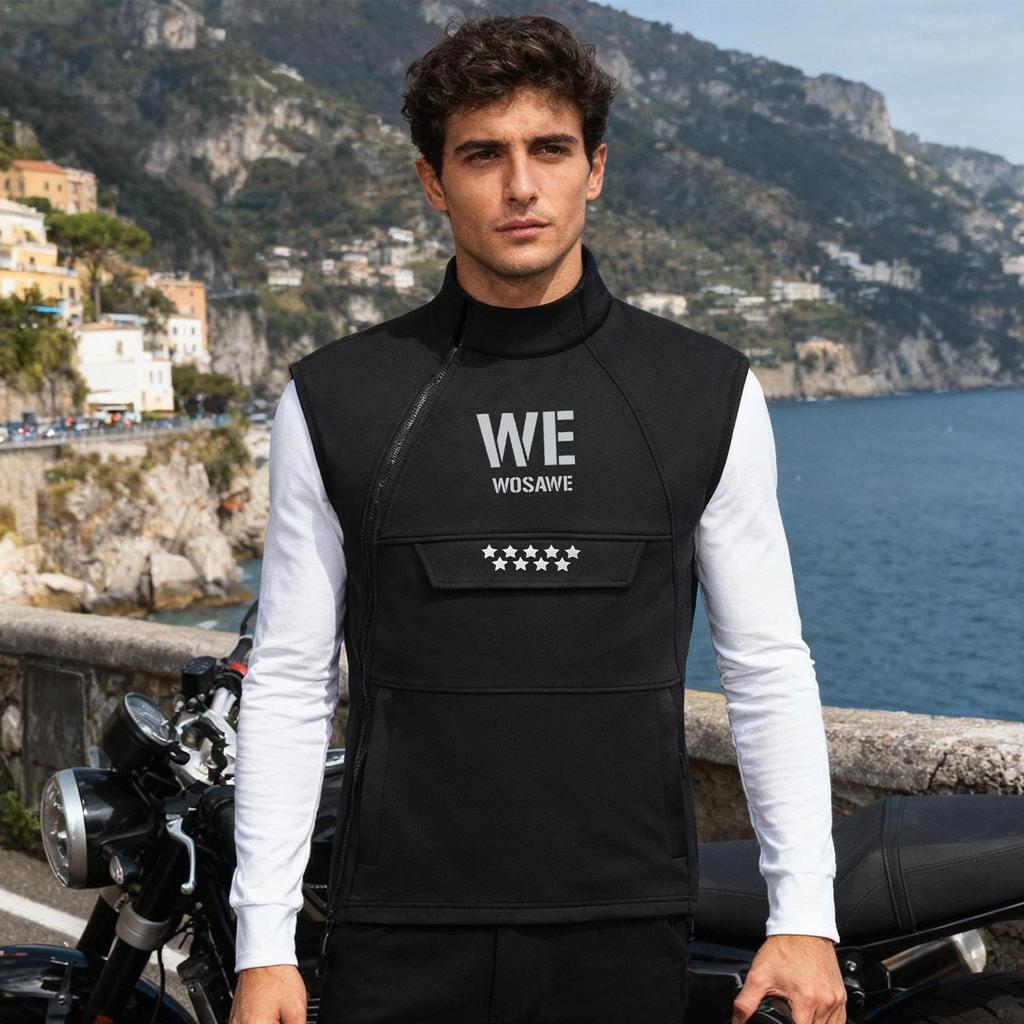 WOSAWE Inverno Unisex Moto Ciclismo su Strada Ibrido Pile Idrorepellente Sport Outdoor Equitazione Gilet Termico