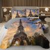 Eiffelturm Tagesdecke Vintage Paris Stadtlandschaft Quilt-Set Doppel-/Queen-Größe, Weiche Leichte Wendbare Tagesdecke für Mädchen Frauen