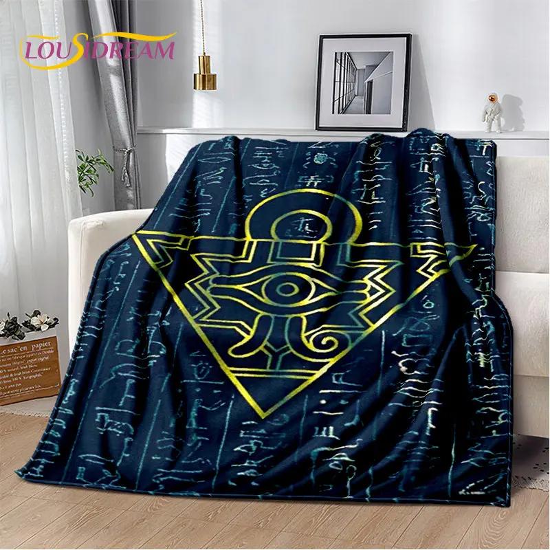 YuGiOh MONSTER CARD Anime Cartoon Soft Plush Flannel Throw Blanket for Living Room Bedroom Bed Sofa Picnic D