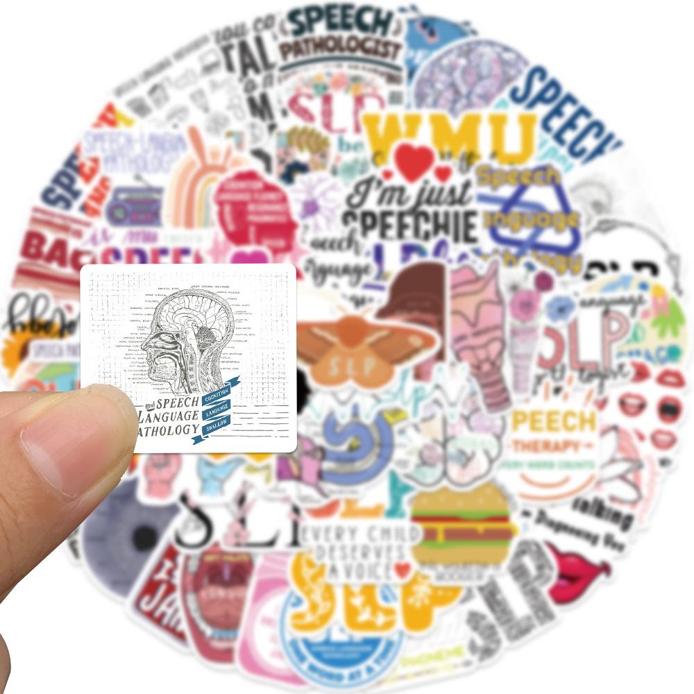 56 Language Pathology SLP Graffiti Stickers Decorate Guitar Suitcase DIY Waterproof Stickers
