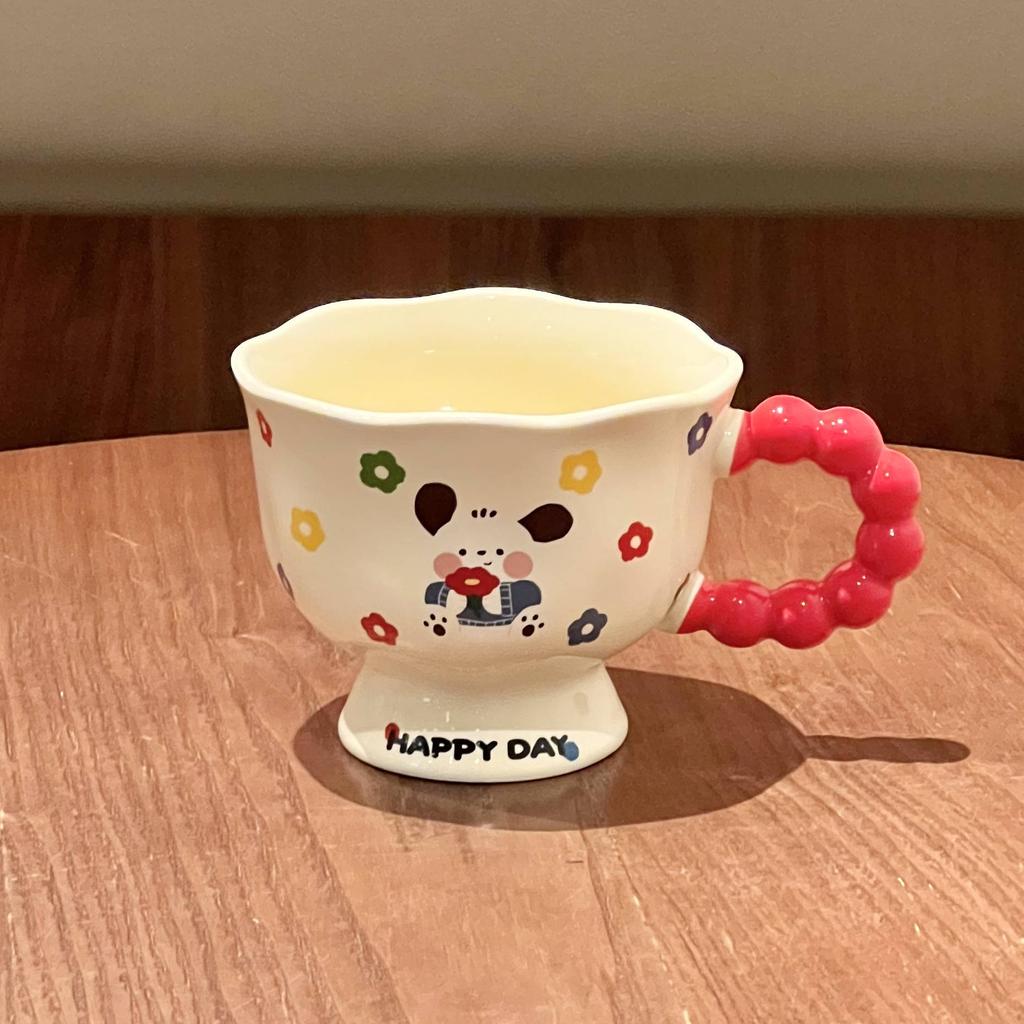 Cute Cute Goblet Hand-painted Cartoon Ceramic Mug Couple Water Cup Birthday Gift Souvenir