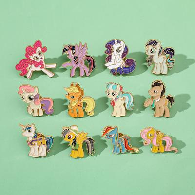 European and American Characters, Metal Badges, Pony, Baoli Alloy Brooch, Unicorn Pony Shape, Pin Accessories