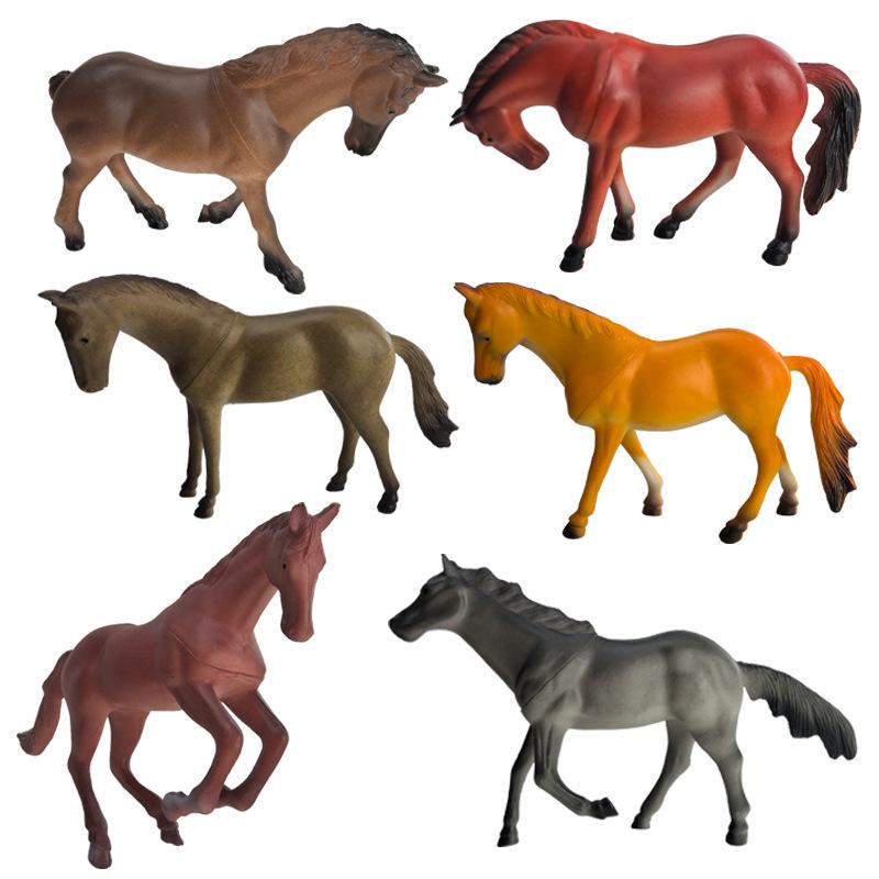 Black Stallion Foal Simulation Animal Model - Wild Horse Cognitive Toy Ornament for Children