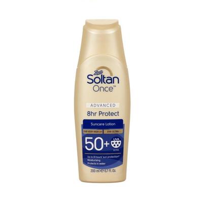Soltan Once Advanced 8Hr Protect Suncare Lotion Uvb SPF50+ גבוה מאוד 200 מ"ל.