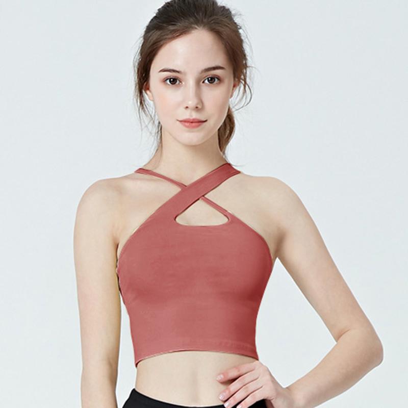 

Женский ударопрочный спортивный жилет телесного цвета, бюстгальтер для йоги Small